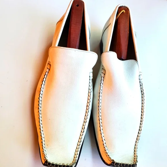 GINO CHERRUTI MEN\'S SLIP-ON LOAFERS WHITE LEATHER SIZE 28.5 US. 10 Men main image 3